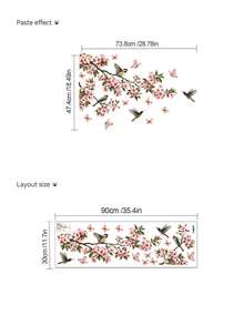 mama look 1pc, Floral & Bird Wall Sticker, Petal Butterfly Decoration, PVC Self-Adhesive Removable, Suitable For Bedroom, Living Room, Study, Dining Room, Bathroom, Home Wall Decoration, Room Decor Etc. - Multiple Styles - View 9