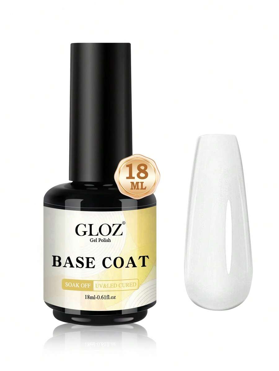 GLOZ 18ml Base Coat de Gel para Esmalte de Unha de Gel, Base Coat Transparente Sem Necessidade de Limpeza, Longa Duração, Adequado para Arte de Unhas DIY em Casa com Terapia de Luz UV - 1 Set - Visão 1
