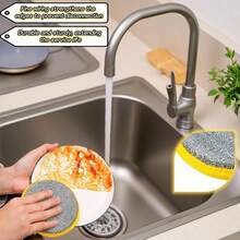 Double-Sided Dishwashing Sponge, Double-Sided Kitchen Cloth, Cleaning Sponge, Pot Scrubbing Sponge, Multi-Purpose Absorbent Sponge, Dish Cleaning Brush, Durable Reusable Kitchen Cleaning Sponge, Kitchen Supplies, Home Products - Multiple Styles - View 4