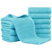 Wash Cloths For Showering Body And Face Towels Pack Of 5/10/20 – Wash Cloths (11.81x27.56 Inch) – Soft, Quick Dry & Highly Absorbent Hand Towels For Bathroom, Spa, Gym, Kitchen And For Daily Use - (Multicolored) - Blue - View 1