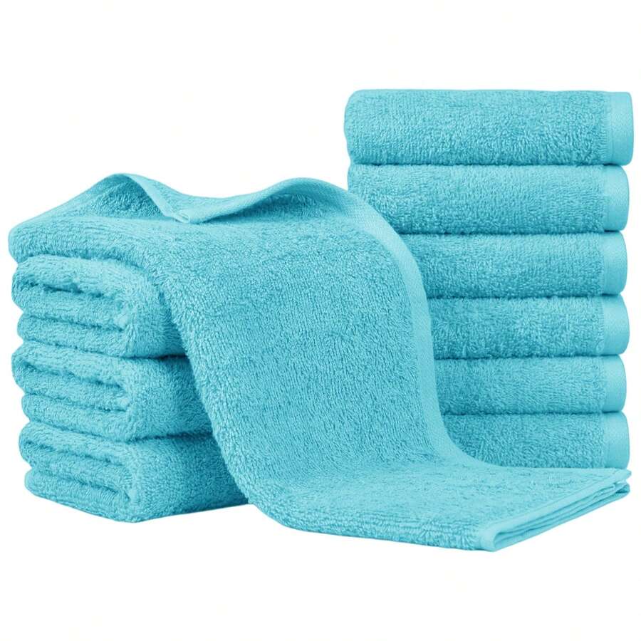 Wash Cloths For Showering Body And Face Towels Pack Of 5/10/20 – Wash Cloths (11.81x27.56 Inch) – Soft, Quick Dry & Highly Absorbent Hand Towels For Bathroom, Spa, Gym, Kitchen And For Daily Use - (Multicolored) - Blue - View 1