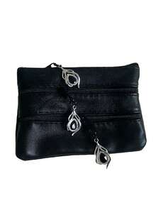 Elegant Rhinestone Multi-Zipper Coin Purse, Large Capacity 4-Layer Zipper Multifunctional Card Holder, Small PU Leather Card Wallet, Portable Mini Wallet, Cash Pouch, Jewelry Bag, Key Holder, Suitable For Back To School Gift, Party Gift, Holiday Gift,Travel Essential - Multicolor - View 14