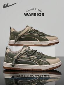 Warrior Men's Board ShoesSpring And SummerComfortable Modest Style Casual Yet Sleek Sneakers Applicable Throughout The Year Wear-Resisting All-Day Wear Training Sneakers Running Shoes - Army Green/Apricot - View 7