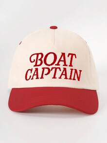 1件男士刺繡 BOAT CAPTAIN 配色棒球帽，個性化字母與鹿刺繡街頭時尚五片帽，戶外防曬休閒帽，適合春秋旅行、海灘度假 - 彩色 - 查看 7