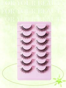 7對自然短款蓬鬆貓眼3D假睫毛 - 自然短款 - 查看 7