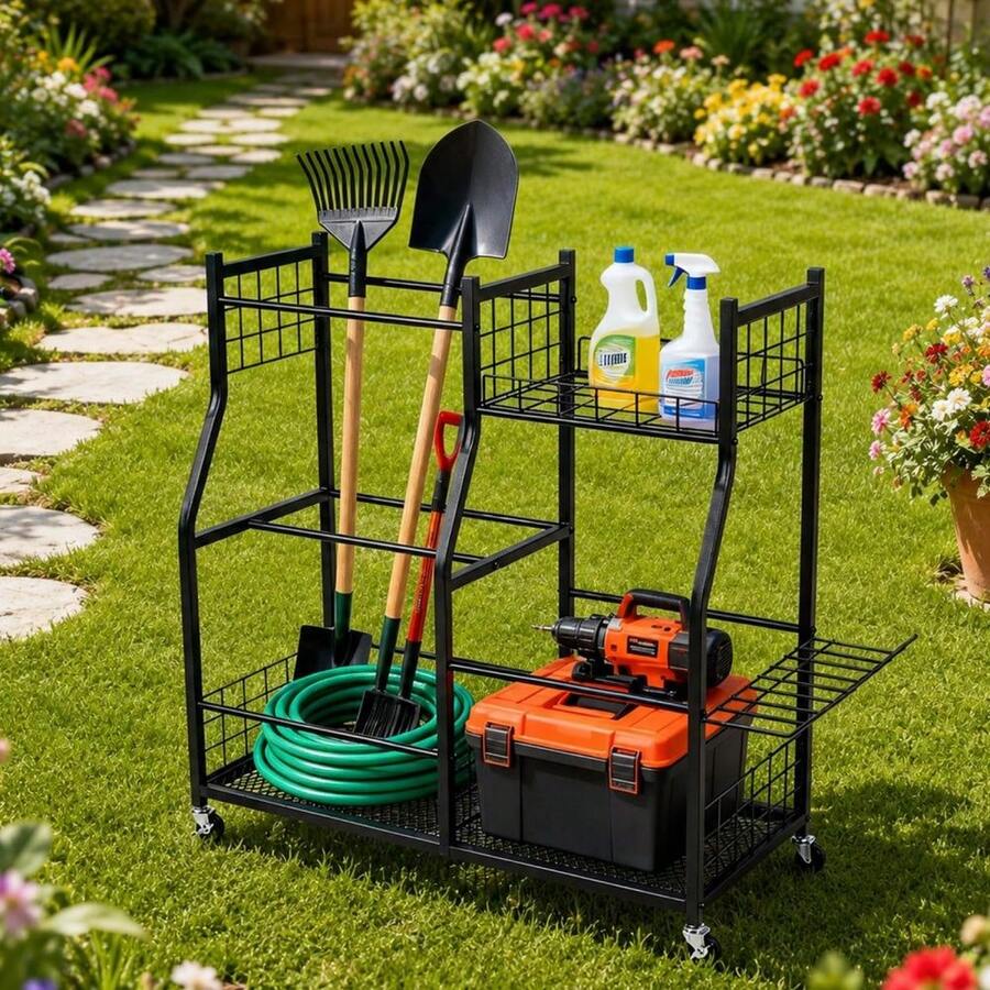 Storage Island & Carts - Matte Black - View 1