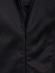 YROOE 女款春夏法式復古波點方領收腰迷你洋裝，優雅風格 - 黑色 - 查看 4
