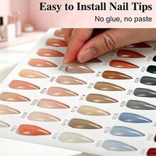 160 Colors Nail Polish Color Chart Display Book, Includes 240 Pieces Water Drop Shaped Nail Art Stickers, Salon Gel Nail Polish Sample Book, Suitable For Nail Artists - Multicolor - View 2