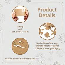 50pcs Red Christmas Tree Design Kraft Paper Cards, Perfect For Packaging And Hanging Decoration, Gift Tags And Ornaments - Multicolor - View 5