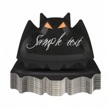 10pcs/Set New Halloween Themed Party Paper Plates, Bat Design Disposable Tableware, Holiday Party Decoration Supplies - B - View 1