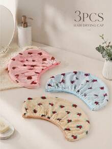 1/2/3pcsMicrofiber Hair Drying Towel Wrap, Super Absorbent Quick Dry Hair Turban Cap For Women, Anti-Frizz Bath Accessory,Soft Coral Fleece Hair Towel Wrap, Ultra Absorbent Quick Drying Shower Cap Hat For Long And Thick Hai - Multicolor - View 14