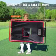 Baseball & Softball Rebounder Net – 2-In-1 Switch Hitter Pitch Trainer. 3 Zones With Varying Rebound Angles. Durable Steel Frame + UV-Resistant PE Net. Lightweight 7.3 Lbs. For Fielding/Throwing Practice - 3 X 4.5 Ft - View 6