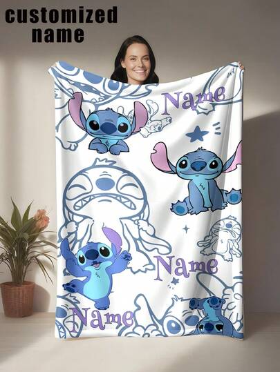 asmodee Unique Customized Name Blanket, Designed With Cartoon Image, A Multi-Functional Blanket Suitable For Bed, Sofa, Car, Office, Camping And Travel. It Is Soft And Comfortable, Lightweight, Warm, Suitable For All Seasons. Easy To Maintain.
