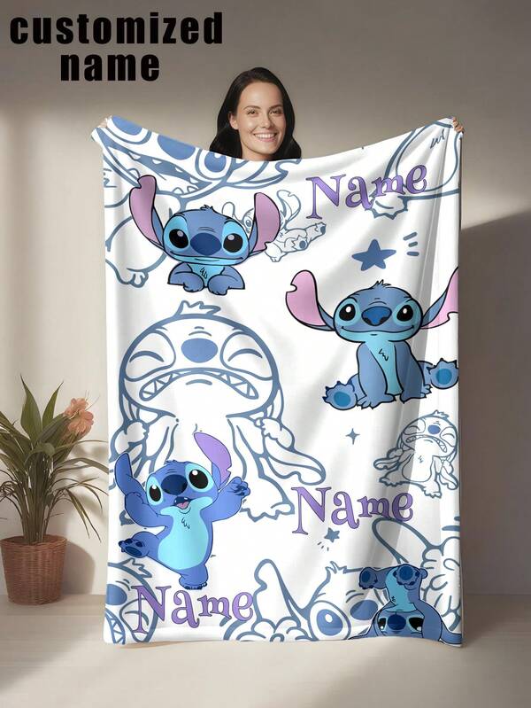 asmodee Unique Customized Name Blanket, Designed With Cartoon Image, A Multi-Functional Blanket Suitable For Bed, Sofa, Car, Office, Camping And Travel. It Is Soft And Comfortable, Lightweight, Warm, Suitable For All Seasons. Easy To Maintain.