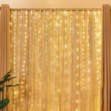 1 Set Bedroom Fairy Curtain Lights, Christmas String Lights With 8 Modes USB Plug, Wall-Mounted Flashing Lights With Remote Control, For Indoor Wedding Party Backdrop Christmas Decoration - USB Curtain Light - View 5