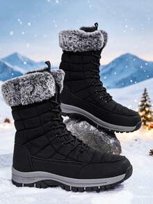 Botas de Caminhada de Inverno Masculinas Pretas, Estilo Atemporal Novo, Marca, Sapatos Masculinos Plus Size, Botas de Caminhada ao Ar Livre, Botas Esportivas de Caminhada, Botas de Primavera, Botas de Outono, Botas de Inverno, Botas Multiterreno, Botas de Caça, Botas de Camping, Botas Masculinas com Forro de Pele Longa para Manter o Calor, Botas de Esportes na Neve, Presente de Natal, Botas de Plataforma Antiderrapantes, Duráveis, Resistentes ao Frio, Sapatos Esportivos de Inverno de Alta Qualidade, Botas de Tornozelo Masculinas/Femininas de Outono/Inverno, Sapatos Esportivos ao Ar Livre, Tamanho 36-48 - Preto - Visão 6