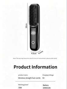 Multi-Color Wireless Curling Comb, Portable Anti-Frizz Tool With LED Digital Temp Control & Anti-Scald Design, USB Rechargeable, Lightweight & Compact, Say Goodbye To Morning Frizz, Smooth Hair Anytime, Anywhere, Multiple Colors Available. - Multicolor - View 8