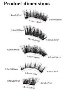 Waloshow 1 Set Magnetic False Eyelash Applicator, Heavyweight Cartoon Style Design, No Glue Needed, Easy To Wear And Remove, Size 4-14mm - Black - View 11