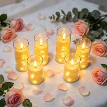 6pcs LED Flickering Flameless Pillar Candles With String Lights, Vintage Simulated Kerosene Lantern, Battery Operated Transparent Acrylic Tube, Warm Realistic Light For Christmas Winter Home Decor Fireplace Window Tabletop Party Decor Gift - 6PCS Decorative Lanterns - View 9