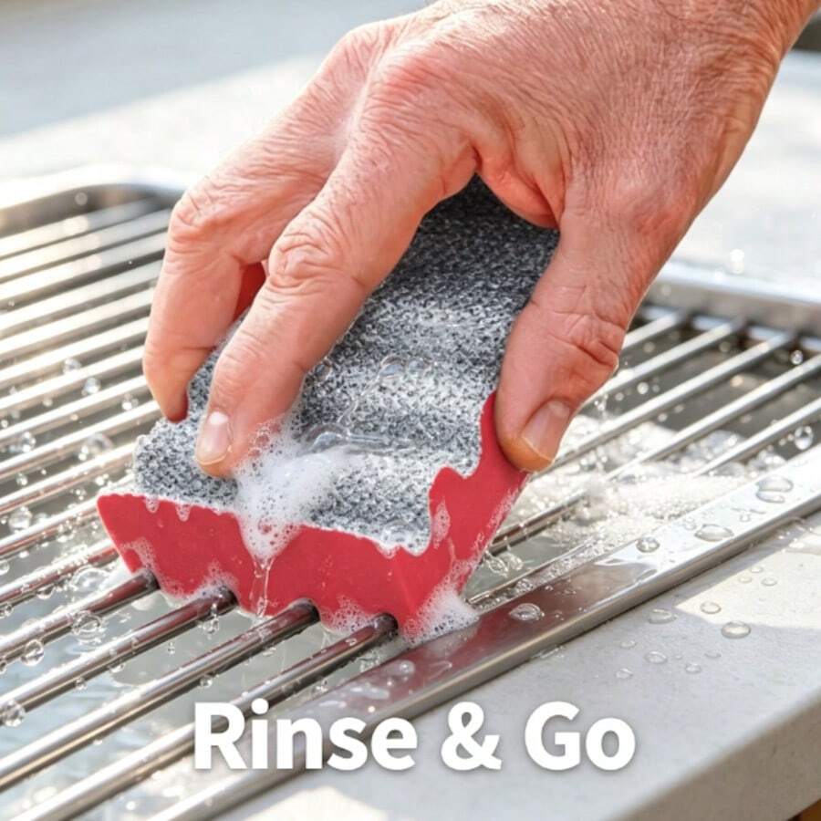 Rust-Resistant Heavy Duty Double-Sided Scouring Pad | Coarse Grinding Cleaning, Non-Scratch Surface, Suitable For Grills / Sinks / Metal Baking Pans Cookware