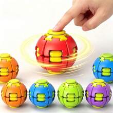 Colorful 3D Printed Press & Rotate Fidget Ball, Durable Desktop Stress Relief Rotating Toy, Pocket Sensory Toy, Suitable For Office, School, Travel - Multicolor - View 3