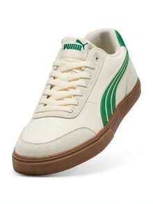 Puma 中性款 Court Ever 米色/綠色低筒運動休閒鞋 40718604 - 米色 - 查看 4