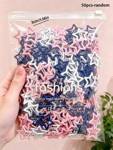 200/100/50/10件組 Y2K 藍粉白星星髮夾，甜美髮飾－適合女孩與女性，日常必備 - 彩色 - 查看 14