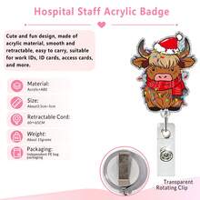 1pc Santa Claus, Reindeer, Gingerbread Man Gold Onion Sequin Snowman Christmas Tree Sock Glove, With Retractable Clip Rotating Easy Clip ID, Perfect Christmas Gift For Friends And Family - Multicolor - View 3