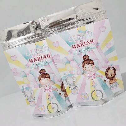 20 SAQUINHO METALIZADO SEREIA LEMBRANCINHA PERSONALIZADA PARA FESTA INFANTIL ANIVERSÁRIO MENINA