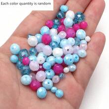 1 Pack Pink & Blue Glass Crystal Point Beads, Random Color Shades (Random Quantity Per Color) - Powder Blue - View 3