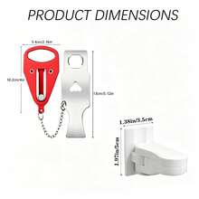 Double Protection Portable Door Lock Set, Travel Security Door Lock, Hotel, Apartment, Home And Travel Anti-Theft, No Installation Required - Lock - View 3