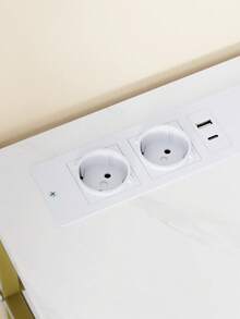 SoBuy | 附電源插座的玄關邊桌 | 附USB充電站的客廳邊桌 | MDF材質充電桌 | 80*30*75公分 | 承重30公斤 - 查看 10