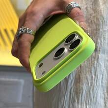 Compatible With IPhone 17 Pro 17 Pro Max 17 Case Liquid Silicone 3 Layers Full Covered Soft Gel Rubber Phone Case,Fresh Summer Color Palette,Shockproof Protective Case With Anti-Scratch Microfiber Lining For IPhone 13 11 16 Pro Max 15 14 Plus 12 Mini XS Max 7 8 Plus - Fluorescent Green - View 3