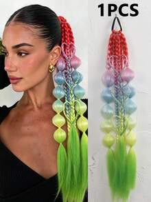 Trenzas de Burbuja Retorcidas de Colores Mixtos Hechas a Mano de 24 Pulgadas - Extensiones de Cabello Estilo Vacaciones para Mujeres, Versátiles para Todos los Tipos de Cabello - Multicolor - Ver 13