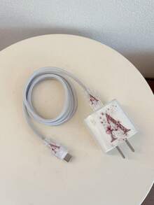 3件組 20W Apple 充電器保護殼，26字母圖案 A/B/C/D/E/F/G/H/Y/J/K/L/M/N/O/P/Q/R/S/T/U/V/W/S/Y/Z，相容 Apple 快充充電器 - 彩色 - 查看 5