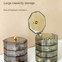 Rotating Jewelry Storage Box, Exquisite Necklace And Earring, Gold Multi-Layer Large Capacity Jewelry Box - Multicolor - View 8