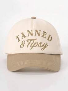 1件女款刺繡 TANNED Tipsy 配色棒球帽，時尚軟頂可調帽簷戶外帽，防曬透氣，適合戶外運動、露營、旅行、度假的假期禮物 - 棒球帽 - 查看 17