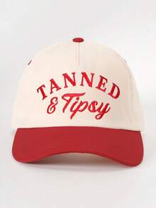 1件女款刺繡 TANNED Tipsy 配色棒球帽，時尚軟頂可調帽簷戶外帽，防曬透氣，適合戶外運動、露營、旅行、度假的假期禮物 - 棒球帽 - 查看 15