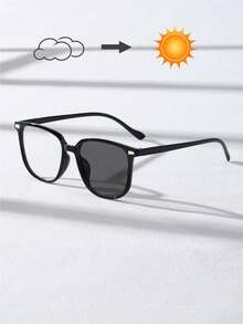 2/1 Pair Fashion Geometric Pattern Frame Color-Changing Glasses, Perfect Blend Of Geometric Aesthetics And Fashion Sense, Suitable For Daily Life, Office, Study, Reading, Travel, Fits All Face Shapes. - Multicolor - View 11
