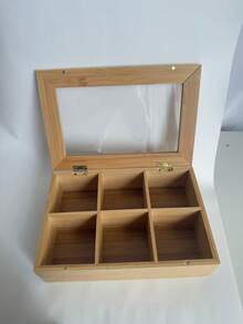 Bamboo Tea Bag Storage Box, Divided Storage Box, Suitable For Middle Eastern Arabic Mint Tea And Saffron Black Tea Bags, Wooden Tea Canister, For Home Majlis Tea Room Use, Non-Food Contact Bamboo Tableware - Champagne - View 8