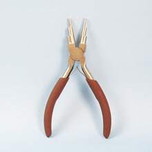 suli 5.9" Carbon Steel Jewelry Pliers - Round & Needle Nose For 3-10mm Rings DIY Wire Looping & Bail Making Professional Craft Tool - Brown - View 4