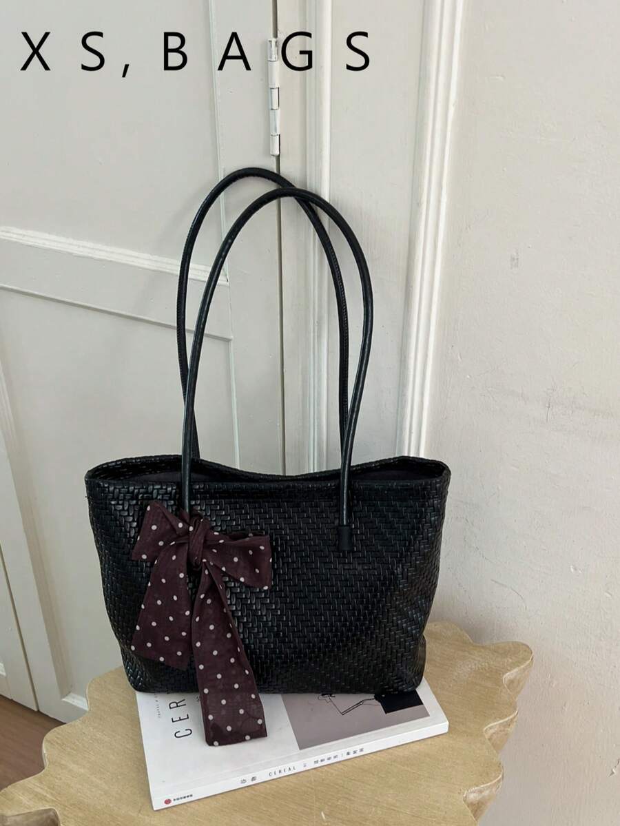 Tas Jinjing Komuter Modis Baru, Tas Serbaguna Kapasitas Besar, Tas Besar, Tas Selempang Vintage, Premium - Hitam - View 1