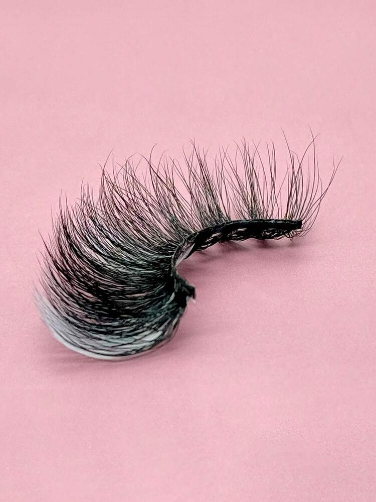 Bulu Mata Palsu Putih Penuh, 20mm Bulu Mata Imitasi Mink Lembut Berwarna-warni Monokrom untuk Pesta, Salon, dan Riasan Festival - Putih - View 4