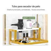 Soporte De Secadores Para Barbería Con Cajones Moderno - Dorado - Ver 6