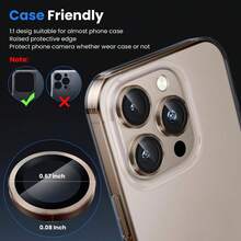 3pcs/Set Camera Lens Protector Film For IPhone 17 Pro/17 Pro Max, Tempered Metal Glass Camera Cover, Ultra Clear Anti-Scratch Anti-Shatter Lens Protector Film, Anti-Fingerprint Camera Protection Accessory - Brown - View 4
