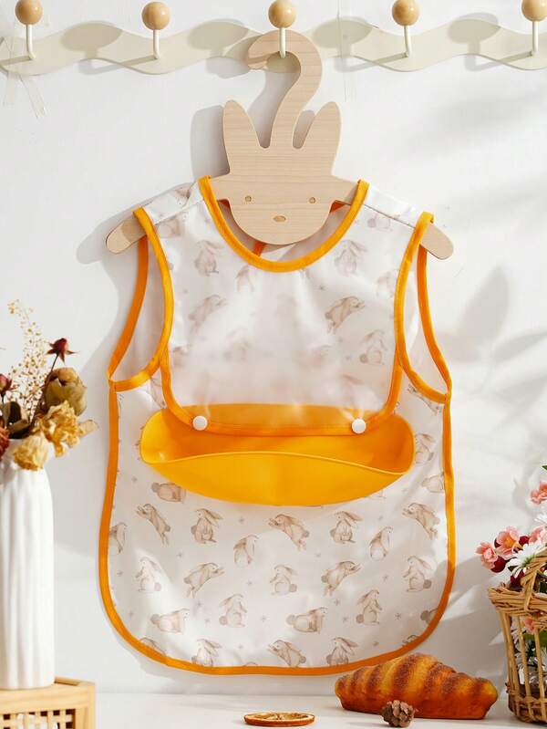 1PC Sleeveless PU Baby Bibs Toddler Feeding Apron Bibs For Eating