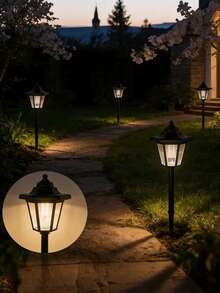1pc Outdoor Solar Powered Hexagon Garden Light, Waterproof Outdoor LED Decorative Hanging Light, Suitable For Yard, Patio, Garden, Porch, Villa, Balcony, Holiday, Rustic Style Courtyard Landscape Decoration - Multicolor - View 6