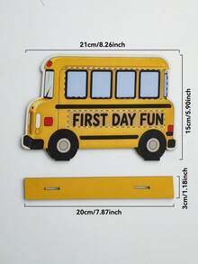 1pc Back To School Season School Bus Theme Desktop Stand Up Cartoon Bright Color Printed Desktop Ornament Suitable For Classroom Learning Area, Back To School Party, Desktop Display Decoration Gifts - C - View 9