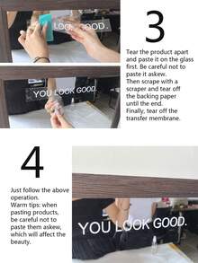 1/3pcs Inspirational Quote "You Look Great" Stickers, Reusable, Electrostatically Attracted, Suitable For Mirrors, Windows, And Home Decor. - Classical Chinese Stickers - View 6