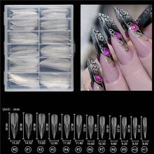 120pcs Crystal Nail Extension Tips, Multiple Shapes Transparent Acrylic Fake Nails, Multi-Size Nail Extension Tips Set, Suitable For Nail Salon And Home DIY Nail Art - Multicolor - View 6